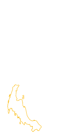 Mapa da região sul da Tailândia destacado